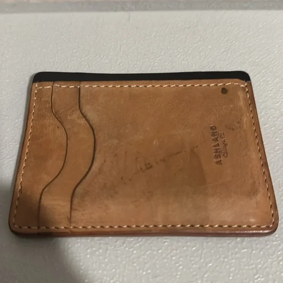 Brown Reverse Shell Leather Card Holder - Picture 2 of 2